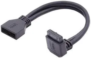 USB 3.0 Front Panel Header 19/20Pin Male to Female 90 Degree Down Angled Mainboard Header Port Extension Cable Adapter USB 3.0 Front Panel Header 19/20Pin Male to Female 90 Degree Down Angled Mainboard Header Port Extension Cable Adapter