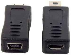 2 Pack Mini USB Male/Female to Micro USB Male/Female Extension Connector Adapter 2 Pack Mini USB Male/Female to Micro USB Male/Female Extension Connector Adapter
