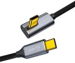 USB C Cable,USB 3.1 Gen 2 Type C to C 10Gbps Data Transfer PD 100W Fast Charging 90 Degree Angled Nylon Braided Cable Support Video Output 6.56FT/2.0M USB C Cable,USB 3.1 Gen 2 Type C to C 10Gbps Data Transfer PD 100W Fast Charging 90 Degree Angled Nylon Braided Cable Support Video Output 6.56FT/2.0M