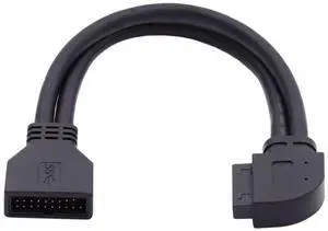 USB 3.0 Front Panel Header 19/20Pin Male to Female 90 Degree Right Angled Mainboard Header Port Extension Cable Adapter USB 3.0 Front Panel Header 19/20Pin Male to Female 90 Degree Right Angled Mainboard Header Port Extension Cable Adapter