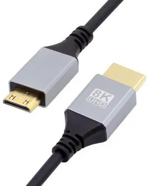 HDMI 2.1 Cable,HDMI Male to Mini HDMI Male 8K@60Hz 4K@120Hz 48Gbps Ultra High-Speed Gold-Plated Cable 2.0M for TV, Monitor, Computer
