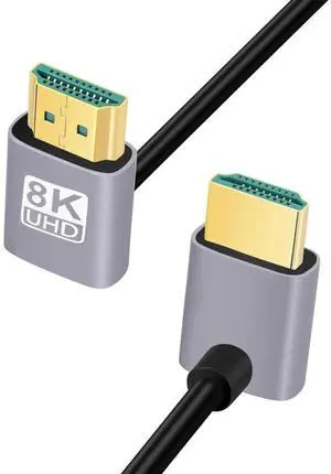 HDMI 2.1 Cable,HDMI Male to Male Dual 90 Degree UP Angled 8K@60Hz 4K@120Hz 48Gbps Ultra High-Speed Gold-Plated Cable 0.5M for TV, Monitor, Computer