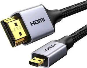 UGREEN 4K Micro HDMI to HDMI Cable 6.6FT, Aluminum Shell Braided 18Gbps 4K 60Hz HDR 3D ARC Compatible with GoPro Hero 7 6 5 Raspberry Pi 5 Portable Monitor Camera Ni-kon Yoga 3 Pro UGREEN 4K Micro HDMI to HDMI Cable 6.6FT, Aluminum Shell Braided 18Gbps 4K 60Hz HDR 3D ARC Compatible with GoPro Hero 7 6 5 Raspberry Pi 5 Portable Monitor Camera Ni-kon Yoga 3 Pro