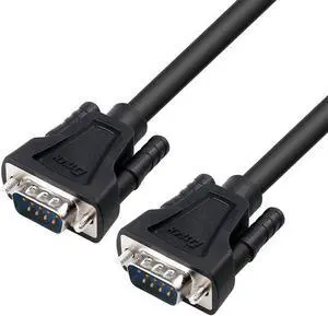 DTech 5 Feet DB9 9 Pin Serial Cable Male to Male RS232 Straight Through Cord