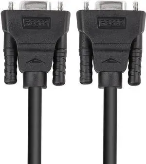 DTech 10 ft DB9 Serial Cable Female to Female 9 Pin Straight Through (Black, 3 Meters)