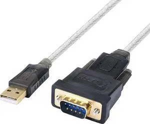 DTech Serial Cable to USB Adapter DB9 Male RS232 Port Supports Windows 11 10 8 7 Mac (6 Feet, PL2303)