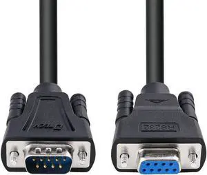 DTech 15ft COM Port Serial Cable Male to Female RS232 Extension 9 Pin Straight Through Cord