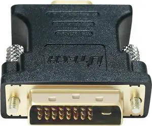 DTECH DVI to VGA Adapter DVI-D Male to VGA Female Converter 1080P Video Connector 24+1 Pin for Monitor Computer Projector