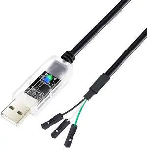 DTECH USB to TTL Adapter FTDI Chip 3.3V 3 Pin USB to UART Debug Cable FT232RNL IC Serial Converter 6ft LED Indicators Output 3.3 Volt for Windows 11 10 8 7 XP MAC Linux Easy Debugging Programming