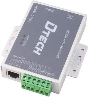 DTECH Bi-Directional Active RS232 to RS485 RS422 Serial Converter with Surge Protection 600W 15KV ESD DB9 to RJ45 Phoenix Contacts Adapter Power Supply TX RX LEDs for Long Haul Data Communication