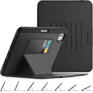 Case for iPad Pro 11 inch (M4) 2024, Auto Sleep/Wake Case with Magnetic Multi-Angles Stand, Card Slot, Black