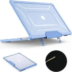 Case for MacBook Pro 16 inch 2024-2021 A3403 A3186 A2991 A2780 A2485, Shock-Absorbing Protection with Folding Stand &Mouse Pad/Bag Case for MacBook Pro 16'' M4/M3/M2/M1 (SkyBlue)