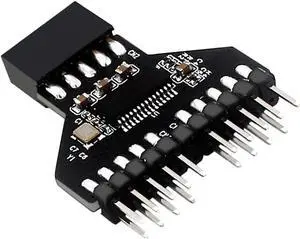 PH78 Motherboard USB2.0 9PIN 1 to 2 Expansion Adapter for Water-Cooled RGB Light Fan Speed Measurement
