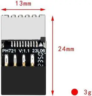 PH721 Motherboard USB2.0 9PIN to Type-E Adapter Male to Famale Connector USB C Front Panel Socket (1Piece)