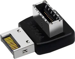 USB 3.2 Type-E 90 Degree Front Panel Socket, Vertical USB C Header Adapter Converter for Computer Motherboard (PH74A+PH74B)