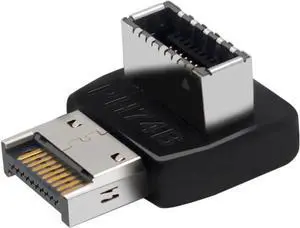 USB 3.2 Type-E 90 Degree Front Panel Socket, Vertical USB C Header Adapter Converter for Computer Motherboard (PH74B)