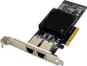 Dual-Port 10G PCIe X8 Network Adapter Card with in-tel-X550AT 10GBASE-T & NBASE-T PCI Express Network Interface Adapter 10/5/2.5/1GbE Multi Giga-bit Ethernet 5 Speed NIC LAN Card(ST7280-X550AT2)