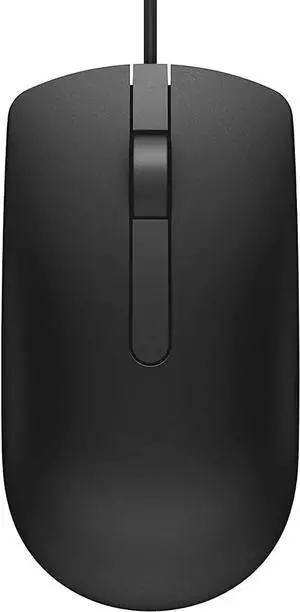 Optical Wired Mouse, Black - 1000DPI, LED Tracking, Scrolling Wheel, Plug and Play