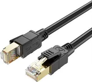 Cat8 Ethernet Cable, 15ft Supper Speed 26AWG 40Gbps, 2000Mhz with Gold Plated RJ45 Connector Cat8 LAN Network SSTP UV Cable, SSTP UV for Router/Gaming/Modem (CAT8-15FT)