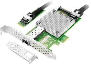 M.2 to 10GbE SFP+ NIC, Single SFP+ Port with In-tel 82599 chip, M.2 + M Key + SFF-8087 with 35cm(13.7in) Cable, 10 Gigabit Network Card for Windows, Linux, UEFI