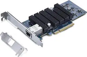 10Gb RJ45 PCI-E Network Card NIC, Compare to Intel X540-T1, with Intel X540-BT2 Chip, Single RJ45 Ports, PCI Express X8, Ethernet Converged Network Adapter Support Windows/Linux/VMware