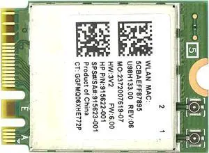 LIAN MO Wireless LAN Card RTL8822BE Dual Band 2.4G/5G Network Speed: 867Mbps Network Protocol: 802.11a/b/g/n/ac Support 4.2 Bluetooth Windows 7, 8, 10