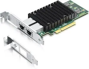PCIE X8 Interface to 2X 10Gbps RJ45 Ports Network Adapter, X540-AT2 Ethernet Controller, 2X 10GbE RJ45 Interface PCIE NIC Card, PCI Express 10GbE Converged Network Adapter (X540T2)