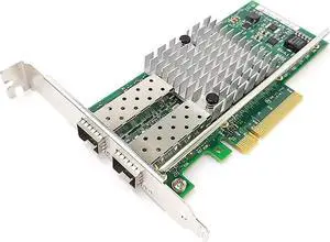 Dual Port 10GbE SFP+ Fiber Optic PCI-Express x 8 NICs Gigabit Ethernet Server Adapter 2 Port Network Interface Controller Card for 82599ES Chipset, Compare to Intel X520-DA2 Dual Port 10GbE SFP+ Fiber Optic PCI-Express x 8 NICs Gigabit Ethernet Server Adapter 2 Port Network Interface Controller Card for 82599ES Chipset, Compare to Intel X520-DA2