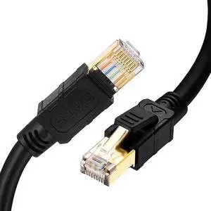 Cat8 Ethernet Cable, 15ft Supper Speed 26AWG 40Gbps, 2000Mhz with Gold Plated RJ45 Connector Cat8 LAN Network SSTP UV Cable, SSTP UV for Router/Gaming/Modem (CAT8-15FT)