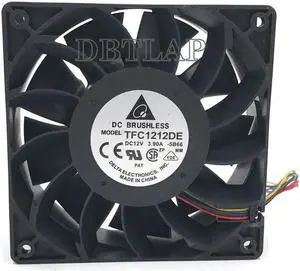 TFC1212DE Ultra Strong 12cm 120mm DC 12V 3.90A 252CFM 4pin PWM with Speed Sensor Server Inverter Axial Case Cooling Fan TFC1212DE Ultra Strong 12cm 120mm DC 12V 3.90A 252CFM 4pin PWM with Speed Sensor Server Inverter Axial Case Cooling Fan