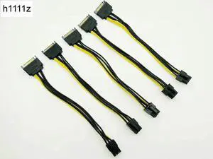 5PCS 20CM SATA to 6pin Graphics Card Power Cable SATA 15pin to 6pin PCIe PCI-e PCI Express Adapter Power Supply for Miner Mining