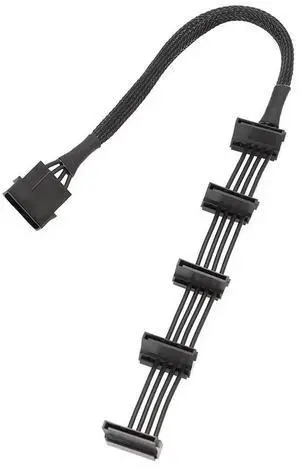 4Pin IDE Molex To 5 15Pin SATA Power Cable for Hard Drive HDD SSD, PC Server DIY Supply Splitter Cord, High Speed