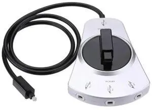 3-Way Selector Splitter 3 To 1 Switch Fiber Cable for CD Player, MD, DVD, VCR Digital Audio Optical Fiber Cable Toslink