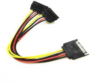 20cm 15Pin SATA Male to 2 Female Elbow Computer Case Power Hard Disk one-to-two Splitter High- Power Cord 20cm 15Pin SATA Male to 2 Female Elbow Computer Case Power Hard Disk one-to-two Splitter High- Power Cord