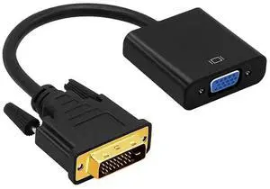 Full HD 1080P 24+1 25Pin Male to 15Pin Female DVI - D to VGA Cable Converter for PC Computer HDTV Monitor Display