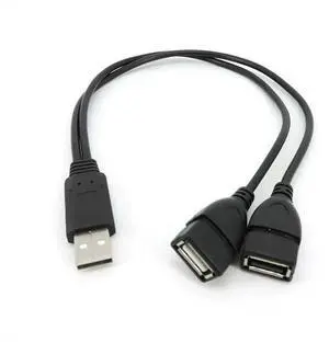 1 usb 2.0 male to 2 way dual usb female OTG splitter port power data adapter DC connector charging cable extender usb port 1 usb 2.0 male to 2 way dual usb female OTG splitter port power data adapter DC connector charging cable extender usb port