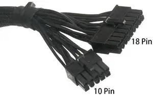 Durable 18+10pin to 24Pin Sleeved Power Cable For G1 P2 T2 PSU Modulars Black Meshed Line