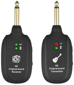 Guitar Wireless System 20Hz-20KHz Acoustic Transmission Rechargeable Transmitter Receiver for Electric Guitar Bass Rich Guitar Wireless System 20Hz-20KHz Acoustic Transmission Rechargeable Transmitter Receiver for Electric Guitar Bass Rich