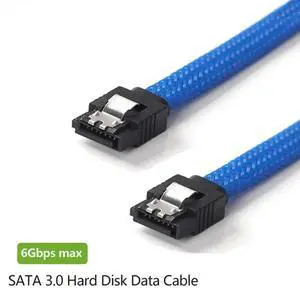 2Pcs 50CM SATA 3.0 III SATA3 7Pin Data Cable 6Gb/S SSD Cables HDD Hard Disk Data Cord With Nylon Sleeved Premium Versi
