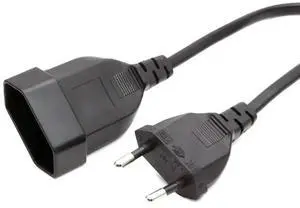 European Standard Extension Cable, European Two Plug, Male and Female Plug, 2 Core 0.75 Power Cord