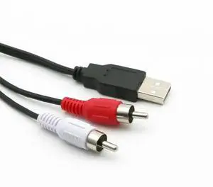 Dual RCA Male To USB Male A Composite Adapter Audio Video Data Extension Cable 1pc