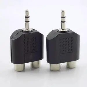 3.5 mm Jack Stereo AUX male to 2 RCA Female Audio Cable Adapter for Computer Speaker Earphone Headphone Y Splitter Connector L19