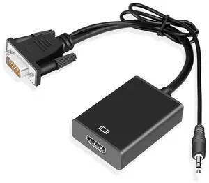 VGA TO HD Converter for Computer Laptop TV Projector VGA Input HDMI-compatible Output High-definition Audio Video Cable Adapter