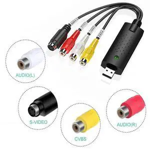 USB Audio Video Capture Card Adapter with USB Cable USB 2.0 to RCA Video Capture Converter For TV DVD VHS Capture Device