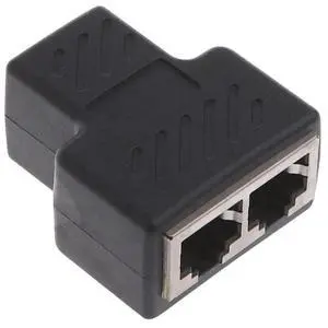 Ethernet Splitter Rj45 Cable Coupler 1 to 2 Female Adapter High Speed Internet Lan Network Connector 2 Ports