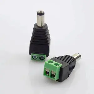 1 Pair DC Male Female Jack Plug Connector 2.1x5.5 mm Power Supply Adapter BNC for CCTV Camera LED Strip Lamp Lighting Lights