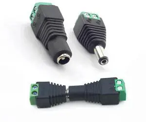1 pair DC Power plug female+ male Connector jack Coax Cat5 To Bnc adapter Av BNC UTP for CCTV Camera Video Balun LED Lamp Strip