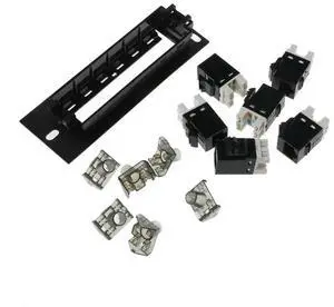 6 Port CAT6 Patch Panel FTP LAN RJ45 Cable Adapter Keystone Ethernet Distribution Frame Mount Bracket