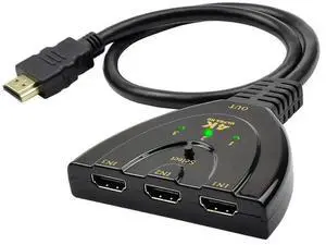 3 In 1 Out 4K HDTV Splitter 3-Port HD Switcher Selector HD Cable Supports Full HD 4K 1080P 3D Player HDTV,PS4 Game Console