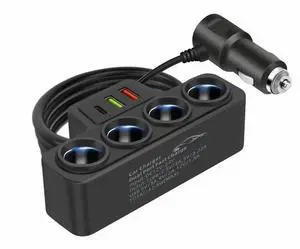 12V/24V Car Cigarette Lighter Adapter 4-Socket 3.1A Charger Charger USB Car USB+QC3.0+PD3.1A Accessories 120W Power Outlet